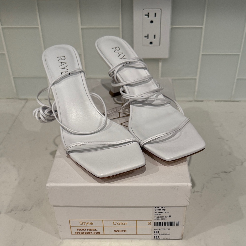 RAYE White Strappy Heels